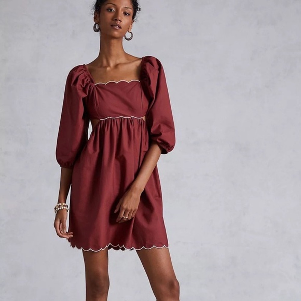 Anthropologie NWT Forever Your Girl Maroon Mini Dress